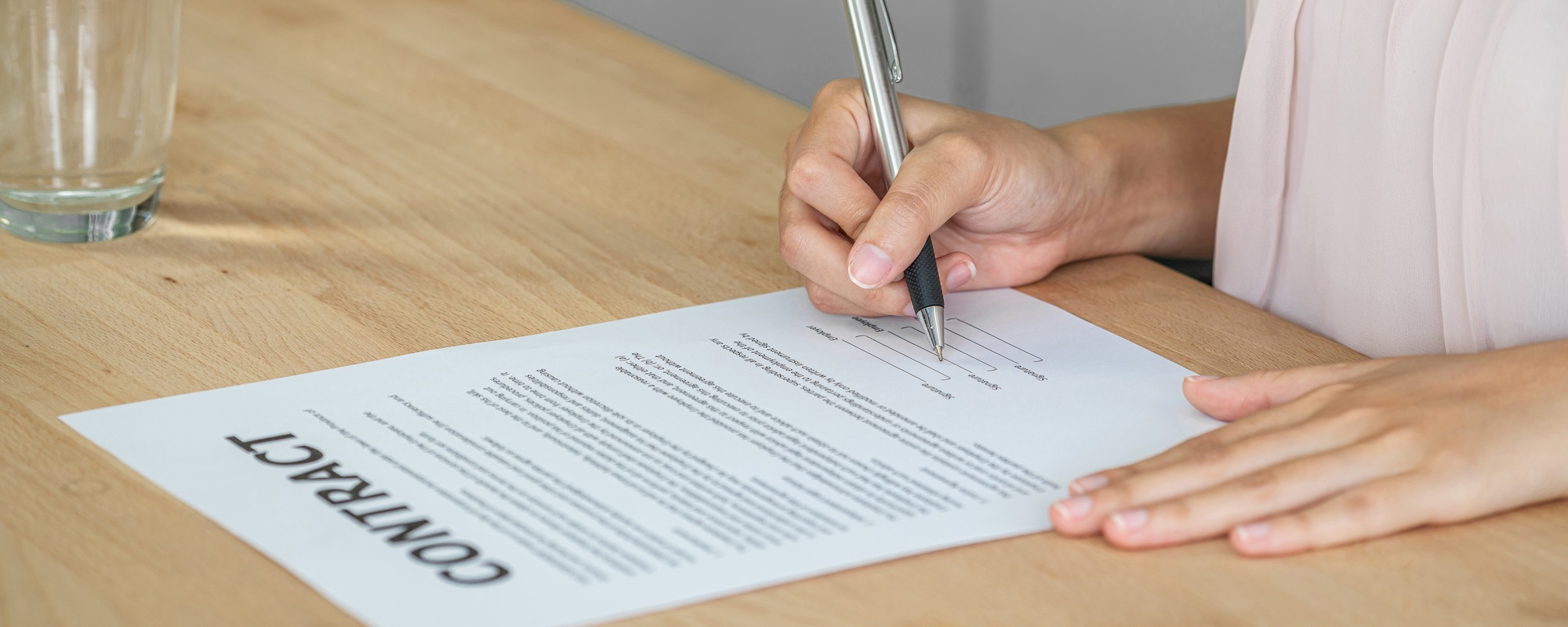 Business Hiring new member concept, Closeup Young Asian woman graduate hand signing