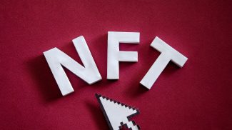 NFT text token symbol of online technologies and innovations for buying