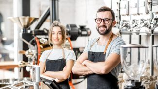Sales persons in the coffee store